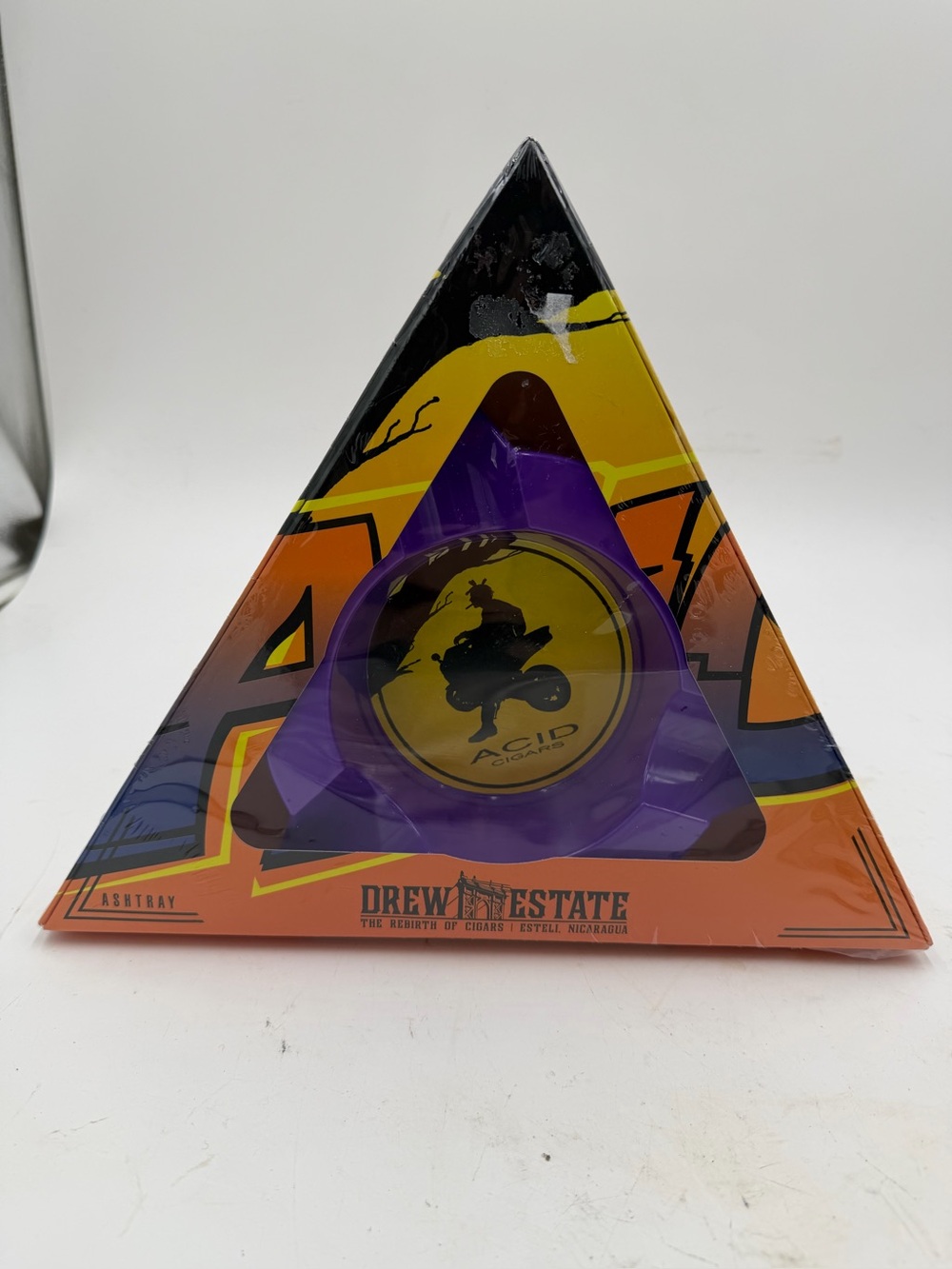 ACID Cigars Purple 3 Cigar Ashtray Drew Estate Advertising Tobacciana New sealed